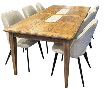 Table à allonges MARGOT - bois de chêne massif